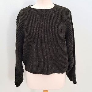 Top Shop Dark Green Crew Neck Crop Sweater